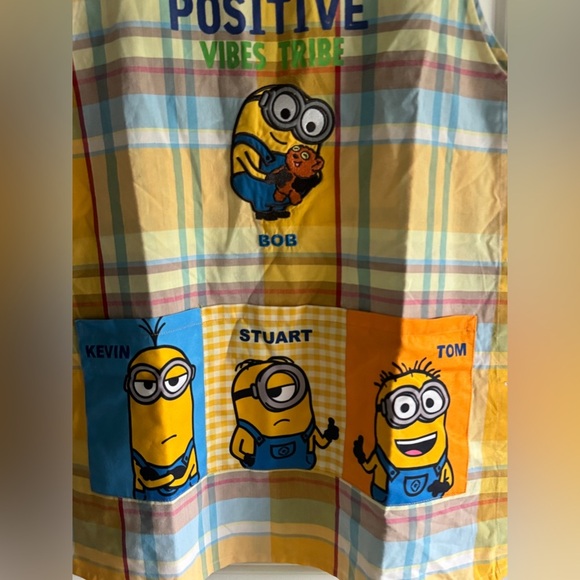 Minions Plaid Apron - Yellow and Blue - Picture 5 of 10